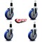 Service Caster 5'' Blue Poly Wheel Swivel 1-3/8'' Expanding Stem Caster Set, 4PK SCC-EX20S514-PPUB-BLUE-138-4 - alternate 2